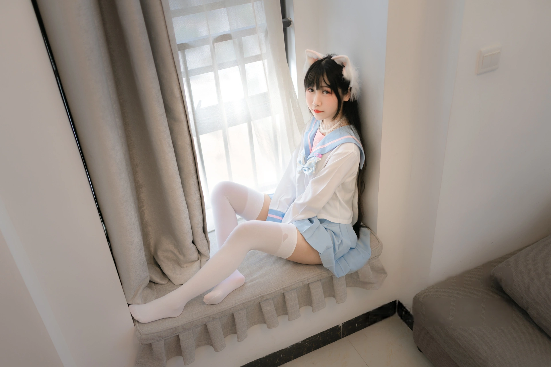 不呆猫 – NO.061 白色兔子JK 1